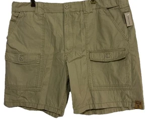 Foundry Shorts 46 New Khaki Extender Waistband Cargo Pockets 9” Inseam $42 NWT - Picture 1 of 9