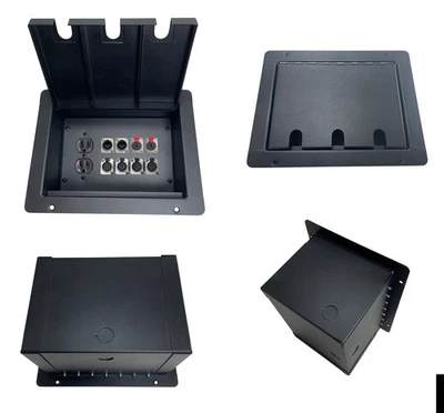 PROCRAFT FPPL-1DUP8X-BK Recessed Stage Pocket / Floor Box 1AC + 8CH (any config)
