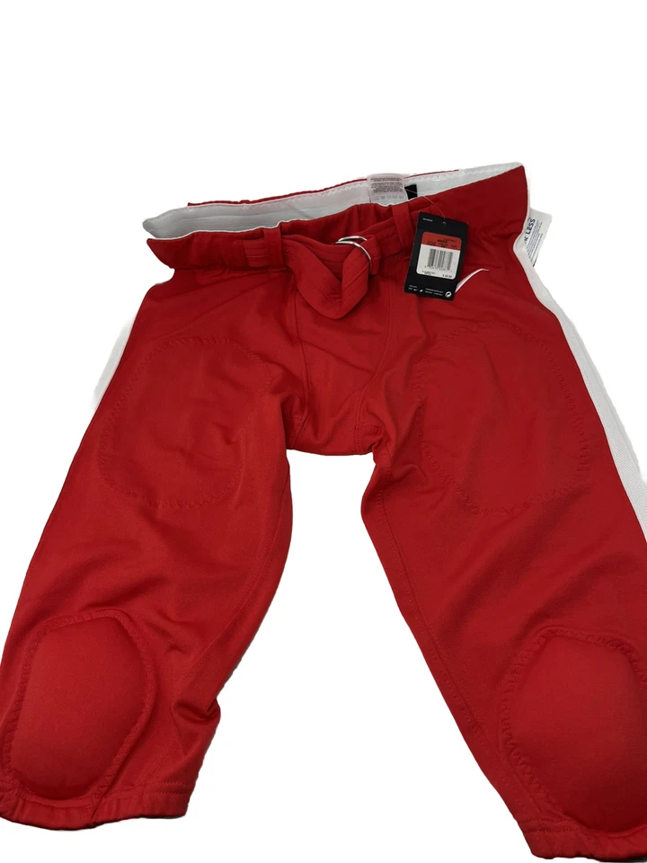 Nike Mens Large Mach Speed Football Pants Red With Knee Pads Belt 789925 658