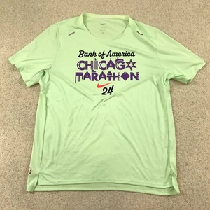 Nike Sportswear Rise 365 2024 Chicago Marathon Shirt Mens Large Green - Picture 1 of 8