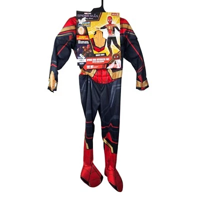Marvel Spider-Man Niño Disfraz M (8) Mono Acolchado Músculo Pecho Iluminado Foto 1 de 4