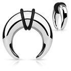 Silver Stainless Steel BUFFALO Crescent Curved Ear Taper Stretcher 3 - 12mm UK