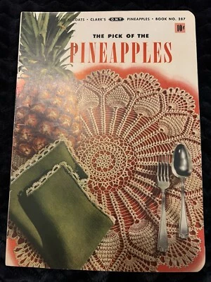 Vintage Crochet Leaflet Pinapple Patterns Circa 1962 Bedspread Placemats Edging - Image 1 of 4