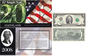 2003A $2 Bill 2008 BEP Portfolio Issue Cleveland District Serial #D20085428D - Picture 1 of 1