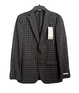 Bar III Men's 3 Slim Fit Check Suit Jacket Brown Gray $425 - Picture 1 of 4