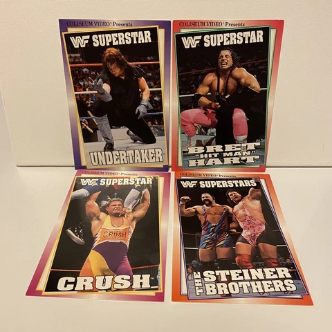 Vintage SET OF 4 WWF Coliseum Video Postcards 1993 (4”x6”) Pre-Owned Cover