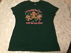 Size 12 14 larges shirt slim fit top gingerbread green ladies new
