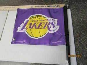Qty (2) Los Angeles Lakers Double Sided Team Logo 18" Car Flags - New - Picture 1 of 4