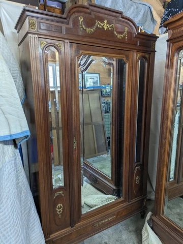 Bronze Mounted Walnut Louis XVI Style Wardrobe Early 20th Century Cover
