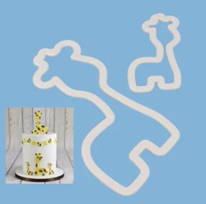 Molde para pasteles de fondant con forma de jirafa de plástico 2 piezas cortador de galletas hágalo usted mismo blanco - Imagen 1 de 2