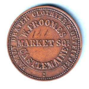 Australia Token. Froomes - 1862 1d. Castlemaine Vic.. gVF - Imagen 1 de 2