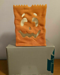PartyLite Halloween Luminary Jack-O-Lantern Candle Holder Orange # P7254 - New