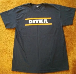Men's Chicago Bears Football DITKA Short Sleeve T-Shirt Blue Orange Large - Picture 1 of 5