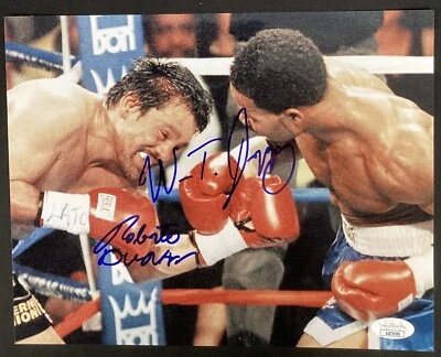 Roberto Duran William Joppy Signed Photo 8x10 Autograph Boxing Middleweight JSA - Image 1 of 4