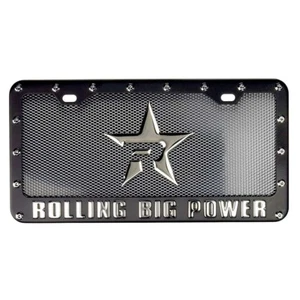 PLACA Y MARCO DE POLVO NEGRO RBP FORD F150 F250 F350 PATHFINDER - Imagen 1 de 2