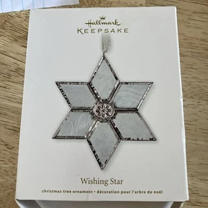 2011 Hallmark Keepsake WISHING STAR ORNAMENT Christmas, Silver Metal & Glass NIB - Picture 1 of 4