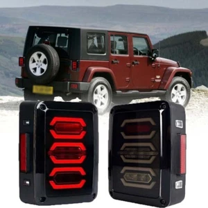 For 2008-17 Jeep Wrangler JK Pair LED Tail Light DRL Rear Brake Turn Signal Lamp - Picture 1 of 15