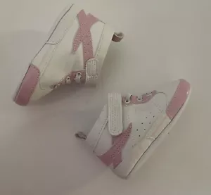 FILA Baby Girls High Top Sneakers 9 - 12 months White Pink Crib Shoes - Picture 1 of 9