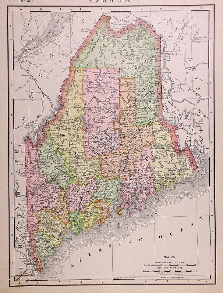 Mapa 1910 ~ MAINE ~ Envío y devolución gratuitos (11x14) Foto 1 de 1