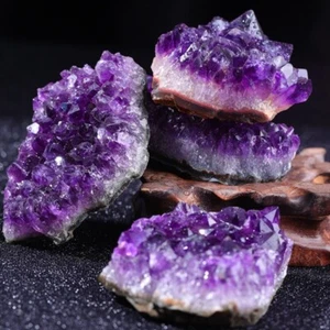 Natürlicher Amethyst Kristall Cluster Proben Heilung Reiki Zuhause Tisch Auto Ornament - Bild 1 von 4