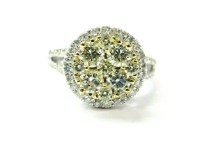 Ausgefallener Ring mit gelben Diamanten 18 Kt Weißgold Ring 1,50 kt - Bild 1 von 5