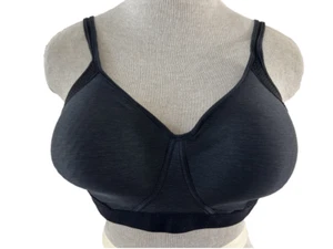 Hanes bra size XL wireless padded black 3 hook adjustable straps - Picture 1 of 5