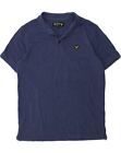 LYLE & SCOTT Boys Polo Shirt 14-15 Years Navy Blue Cotton CY08