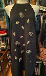 Victoria Beckham for Target Black Embellished Bug Halter Dress Size large L Bugs - Picture 1 of 5