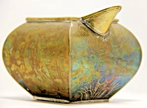 Vintage brass Creamer with Etched Floral Design/Asian Warrior Motif, Handcrafted - Bild 1 von 10