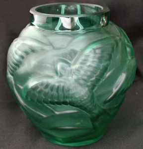 Art Deco Josef Inwald Swallows in Flight Barolac Glass Vase - Picture 1 of 4
