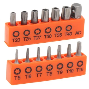 14pcs T5-T40 Tamper Resistant Star Bits Hollow Security Torx Screwdriver Bit Set - Picture 1 of 11