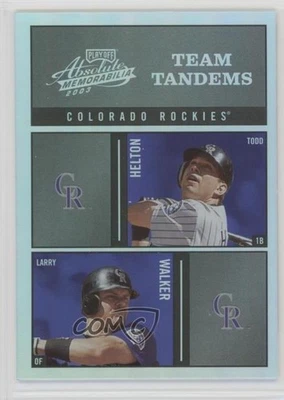 2003 Playoff Absolute Memorabilia Team Tandems Spectrum Todd Helton Larry Walker - Imagem 1 de 2