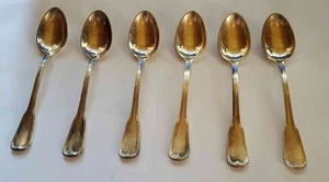 OKA - 6 versilberte Mokkalöffel / Espressolöffel - Augsburger Faden - 100 - 11½ - Bild 1 von 3