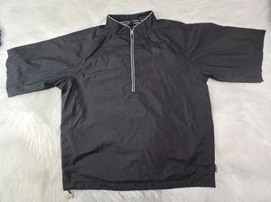Sunice George Windbreaker Mens Large Black Short Sleeve 1/4 Zip Pullover Golf - Picture 1 of 9