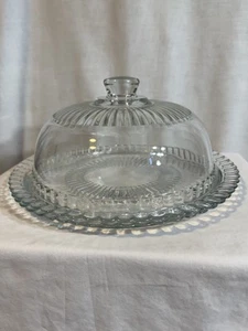 Princess House Heritage Kristall Kuchenteller (2) mit Kuppeldeckel schönes Set - Bild 1 von 8