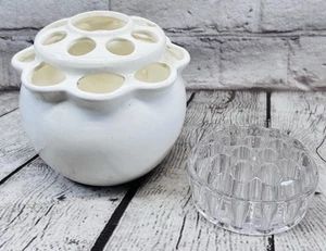 Lote de floreros vintage de rana Japón cerámica y vidrio arregladores florales - Imagen 1 de 11