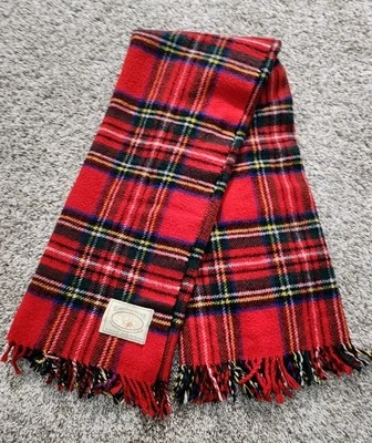 Vtg James Pringle Weavers Wool Blend Throw Blanket Tartan Plaid  46x56 + Fringe - Image 1 of 4