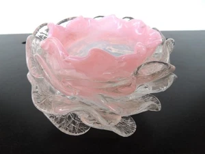 Antique 1890's LOETZ Bohemian Pink Opalescent Art Nouveau Glass Candle holder - Picture 1 of 7