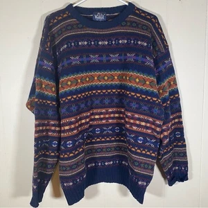 Vintage Woolrich striped Multicolor wool Sweater size large grandpa sweater - Picture 1 of 7