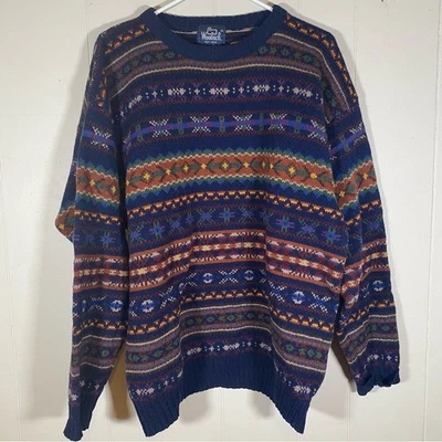 Vintage Woolrich striped Multicolor wool Sweater size large grandpa sweater - Image 1 of 4