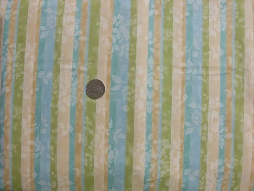 Quilting Patchwork Sewing Fabric Tonal Stripes Blue Cream 1 Meter - image 1 of 1
