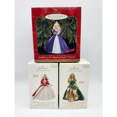 Lote de Adornos de Barbie Hallmark Celebración Vacaciones 2010, 2011, Milenio Foto 1 de 4
