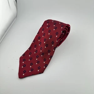 Brooks Brothers Makers 100% Silk Tie Red Geometric Shapes Made in USA - Picture 1 of 6