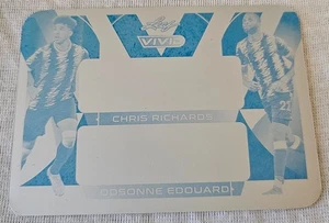 Placa de impresión cian doble no automática Leaf 2022 Chris Richards Odsonne Edouard 1/1 - Imagen 1 de 2