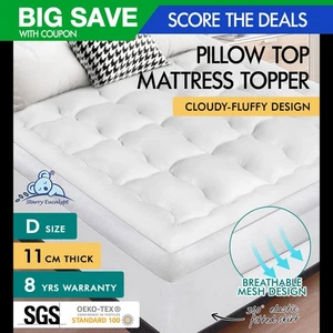 STARRY EUCALYPT Mattress Topper Pillowtop Mesh Bedding Mat Cover 11cm Double - Picture 1 of 12