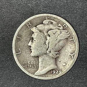 1929-D Mercury Dime 10 Cent USA Münze 90% Silber Liberty Phrygian Freedom - Bild 1 von 2