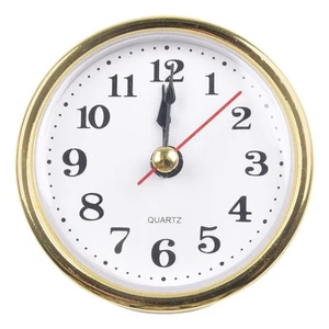 Gold Rim and Arabic Numbers on White Dial 65MM Quartz Clock Insert Replacement - Picture 1 of 23