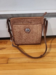 Brighton London Groove Raffia Sadie Slim Profile Organizer Umhängetasche braun - Bild 1 von 12