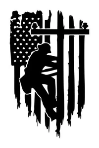 Calcomanía bandera de Estados Unidos Lineman #1 4"x6,5" elige color - Imagen 1 de 2