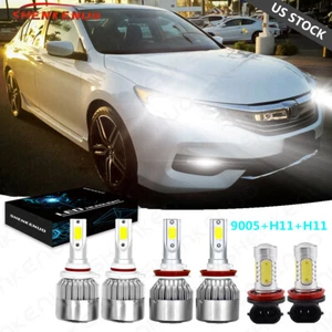 For Honda Accord 201315 - 6000K LED Headlight High Low Beam + Fog Light 6x - Picture 1 of 11